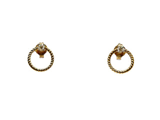 Pendientes circulares/infinitos con diamantes en oro amarillo de 10 quilates, 0,10 quilates