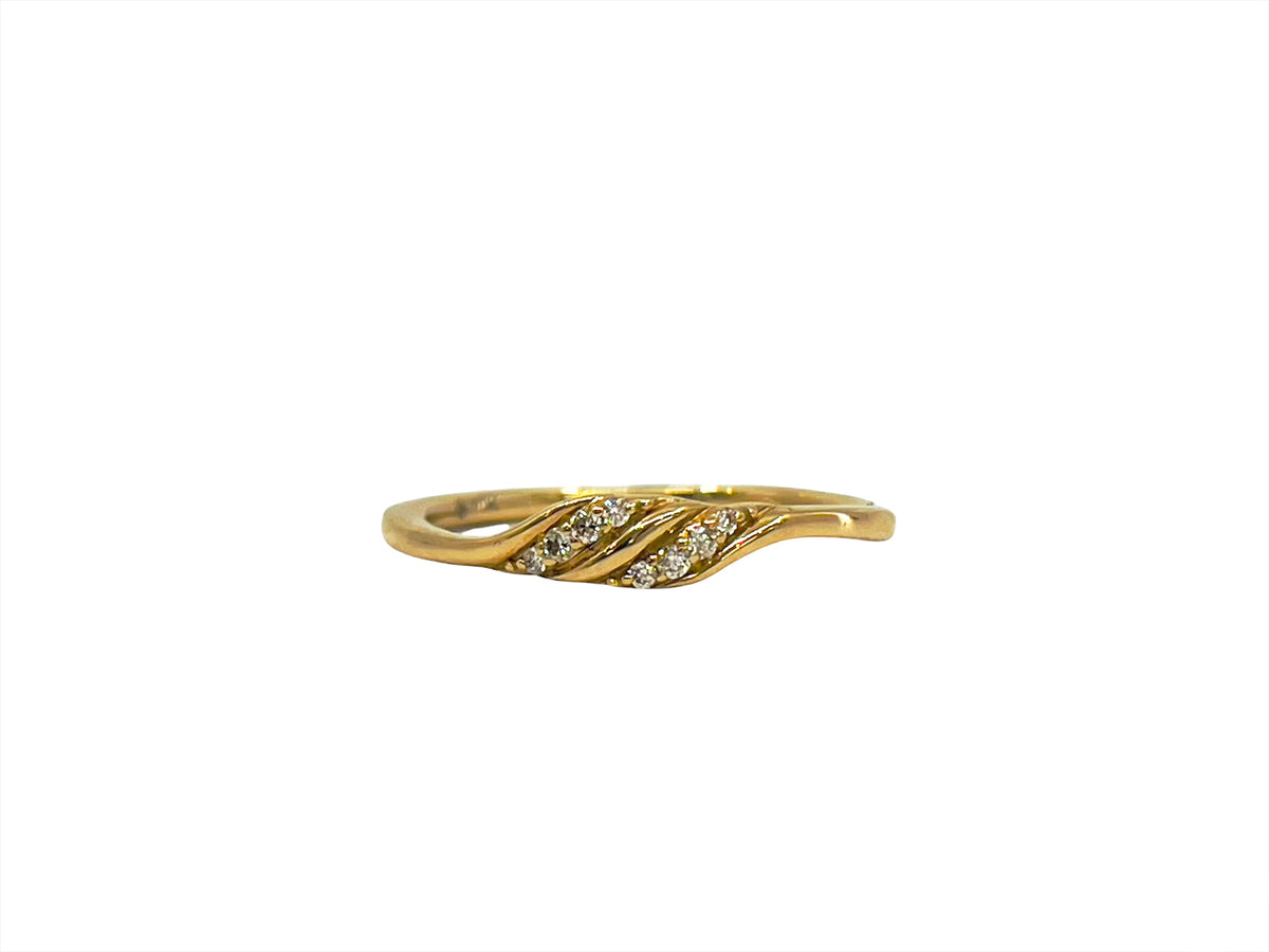 10K Yellow Gold Diamond 0.05cttw Ring, Size 6.5