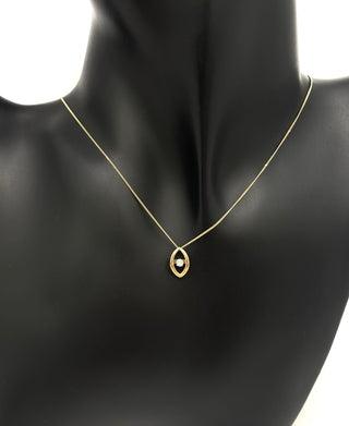 Colgante de diamante amarillo de 10 quilates de 0,02 quilates, 18"