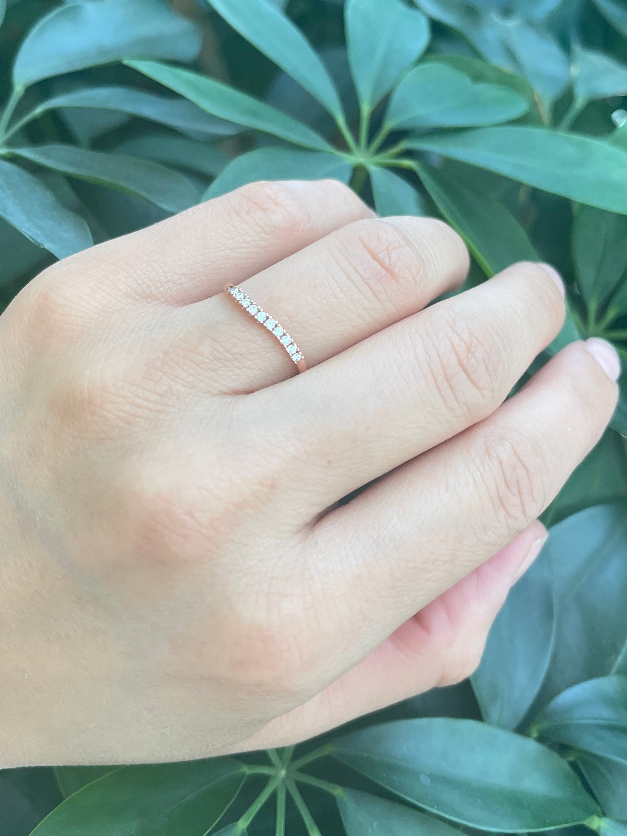 10K Rose Gold 0.10cttw Round Cut Diamond Ring - 4.5