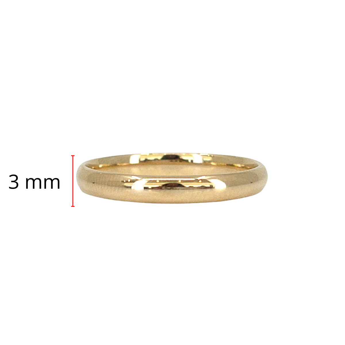 Alianza de boda de ajuste cómodo en oro amarillo de 10 quilates - 3 mm