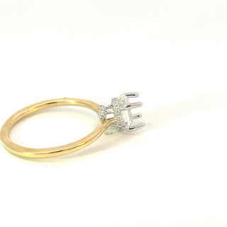 14K Oval Cut Hidden Halo Diamond Ring