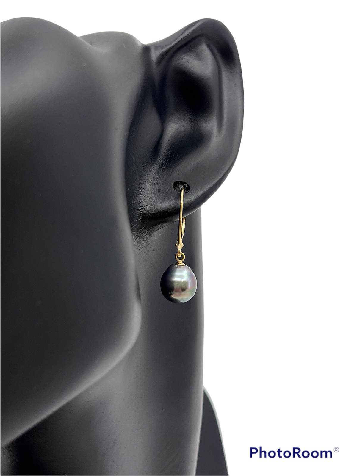 14K Yellow Gold Tahitian Pearl Earrings with Lever Backs