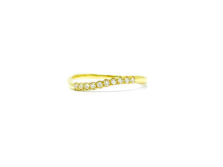 10K Yellow Gold Diamond 0.10cttw Round Cut Band, 6.5