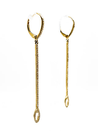 Aretes colgantes de diamantes de 0,31 quilates en oro amarillo de 14 quilates - 57 mm