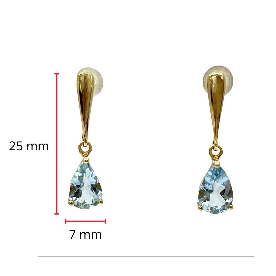 14K Yellow Gold 2.40cttw Aquamarine Earrings