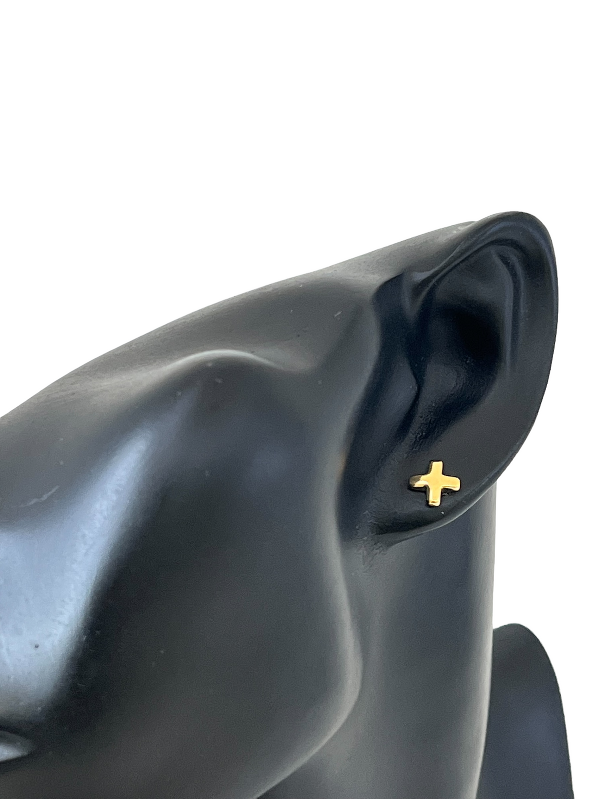 14K Yellow Gold 8mm Cross Stud Earrings