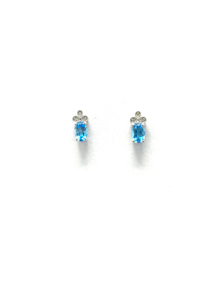 Pendientes de topacio azul y diamantes