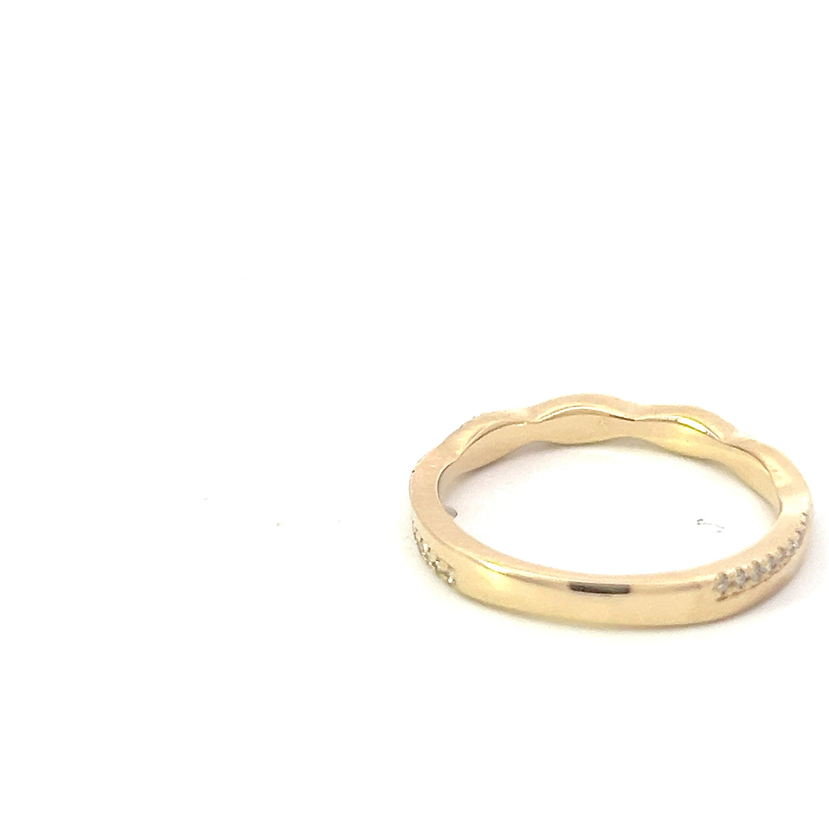 14K Yellow Gold 0.15cttw Diamond Ring - size 6.5