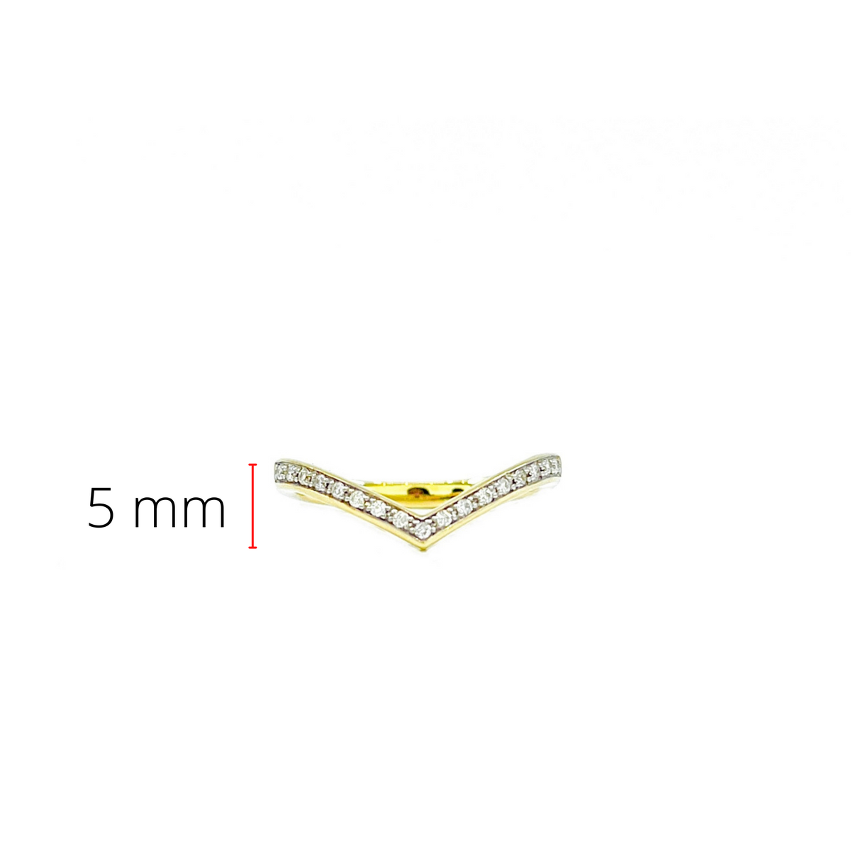 Anillo de oro amarillo de 10 quilates con diamantes de talla redonda de 0,10 quilates, tamaño 6,5