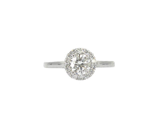 Anillo de compromiso de diamantes de 0,75 quilates en oro blanco de 14 quilates, talla 6