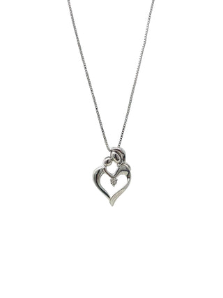 Collar de plata con diamantes