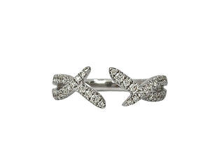 Anillo de oro blanco de 14 quilates y diamante de 0,37 quilates, tamaño 6,5