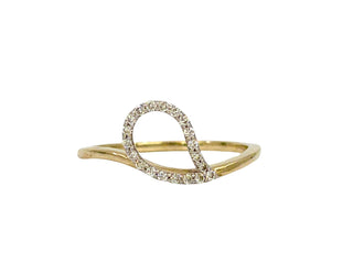 10K Yellow Gold 0.23Cttw Canadian Diamond Pear Cut Engagement Ring