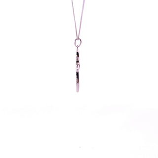 Collar con cruz de diamantes de 0,05 quilates en oro blanco de 10 quilates, 18"