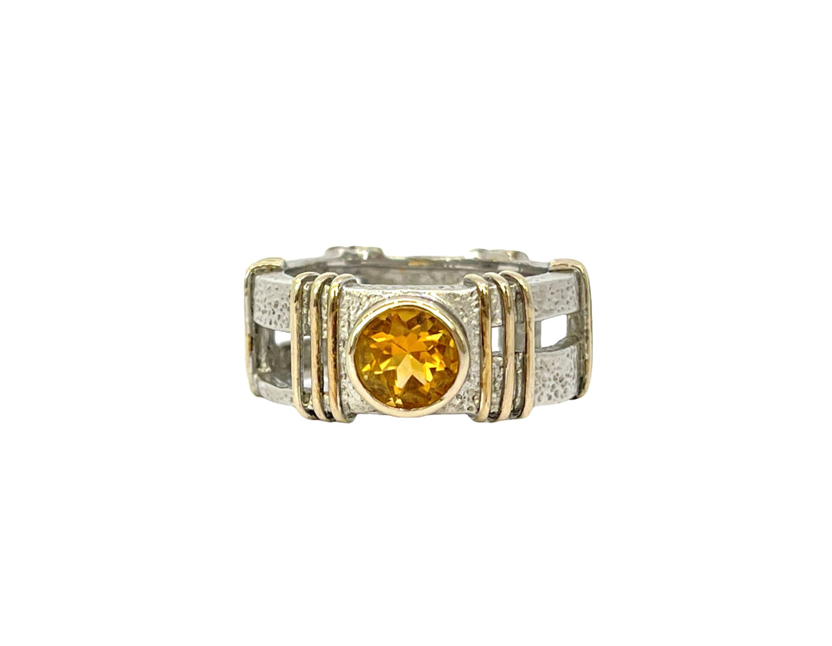 Silver and Citrine Ring