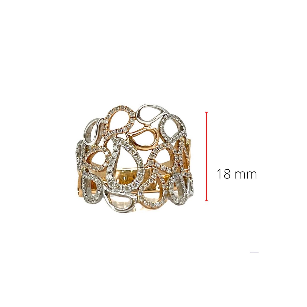 Anillo de diamantes de 0,60 quilates en oro rosa de 14 quilates, talla 6,5