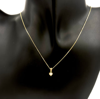 Colgante con solitario de diamante canadiense de 0,10 quilates en oro amarillo de 14 quilates, 18"