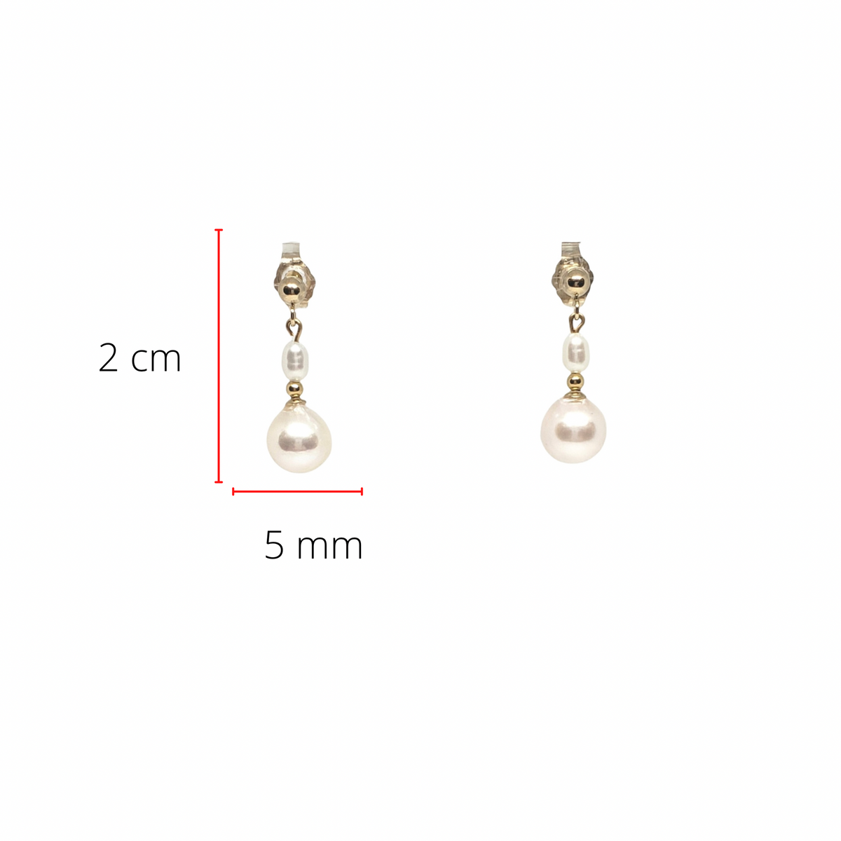 14K Yellow Gold Cultured Pearl Drop Earrings