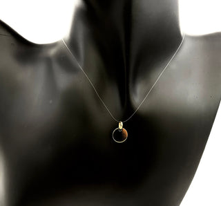 Dije de disco de oro amarillo de 10 quilates, 13 mm