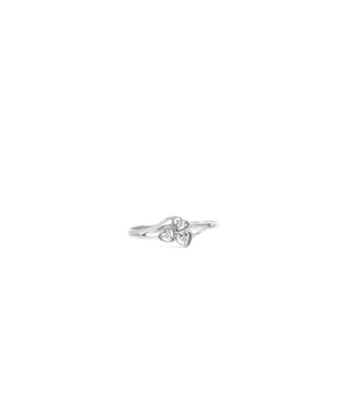 10K White Gold 0.03cttw Round Cut Diamond Ring, size 6.5