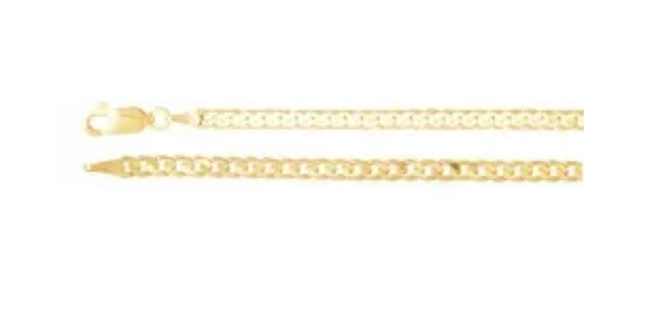 10K Yellow Gold 1.9mm Curb Chain with Lobster Clasp - 20 Inches