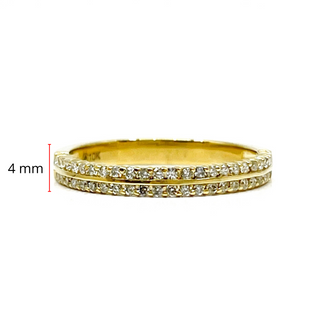 10K Yellow Gold 0.25cttw Diamond Double Band Ring - Size 6.5