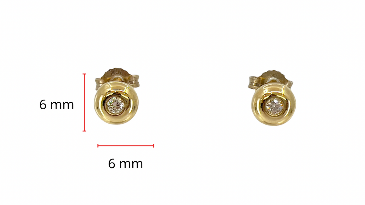10K Yellow Gold 0.10cttw Diamond Stud Earrings