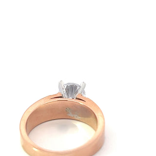 14K Round Brilliant Cut Diamond Ring