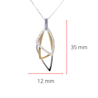Colgante de diamantes de 0,22 quilates en oro de 14 quilates en dos tonos, 18"
