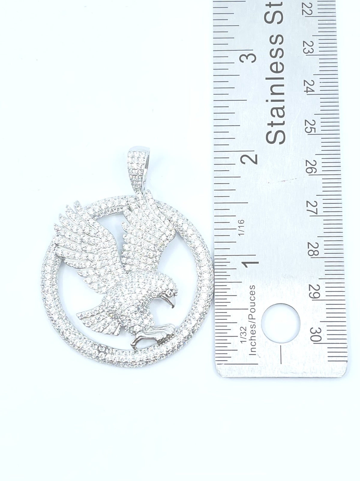 Eagle Sterling Silver Charm w /CZ