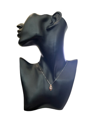 Colgante de oro blanco y rosa de 10 quilates con diamantes de 0,20 quilates en total, 18"