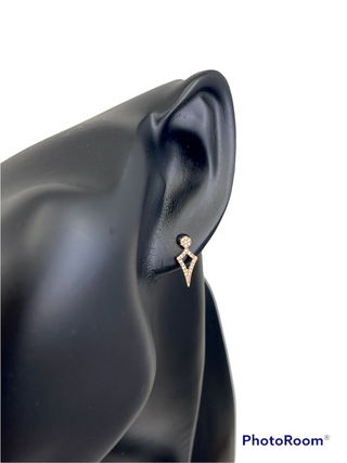 Aretes de diamantes de 0,11 quilates en oro rosa de 14 quilates