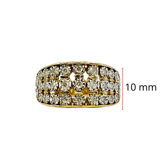 10K Yellow Gold Diamond 0.33cttw Illusion Setting Ring, Size 6.5