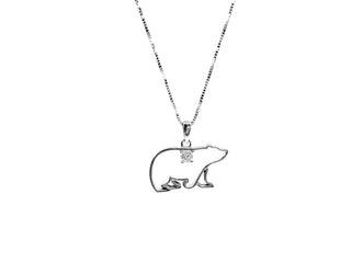 Colgante de oro blanco de 10 quilates con diamante canadiense de 0,083 quilates de talla redonda, 18"