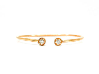 Brazalete con diamantes de 0,24 quilates en oro rosa de 14 quilates, 6,5"