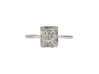 Anillo de diamantes de 0,32 quilates en oro blanco de 14 quilates - talla 7
