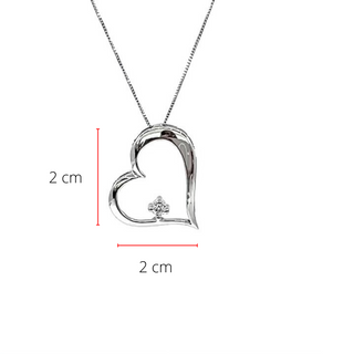 Collar de oro blanco de 10 quilates con diamantes canadienses de 0,051 quilates