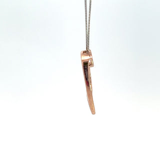 Colgante en forma de corazón con diamantes de 0,01 quilates en oro blanco y rosa de 10 quilates, 18"