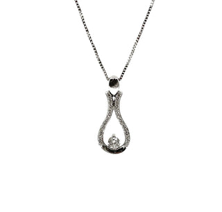 Collar de diamantes canadienses de 0,20 quilates en oro blanco de 10 quilates, 18"