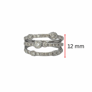 Anillo de diamantes de 1,00 quilates en oro blanco de 10 quilates, talla 6