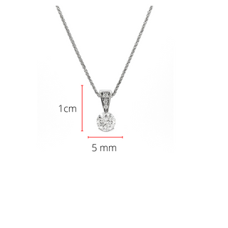 Colgante solitario de diamantes de 0,49 quilates en oro blanco de 14 quilates, 18"