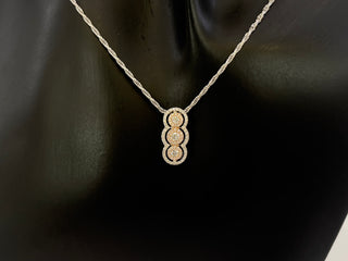 14K White & Rose Gold 0.43cttw Diamond Pendant, 18"