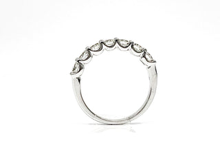 Anillo/banda de oro blanco de 14 quilates con diamantes de 0,75 quilates, talla 6,5