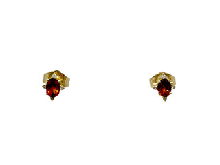 Aretes de oro amarillo de 10 quilates con citrino de 0,30 quilates y halo de diamantes de 0,04 quilates