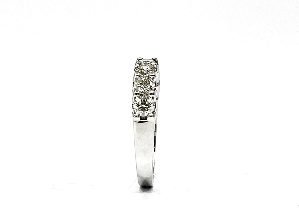 Anillo/banda de oro blanco de 14 quilates con diamantes de 0,75 quilates, talla 6,5