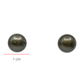 14K Yellow Gold 10mm Tahitian Pearl Stud Earrings with Butterfly Backs