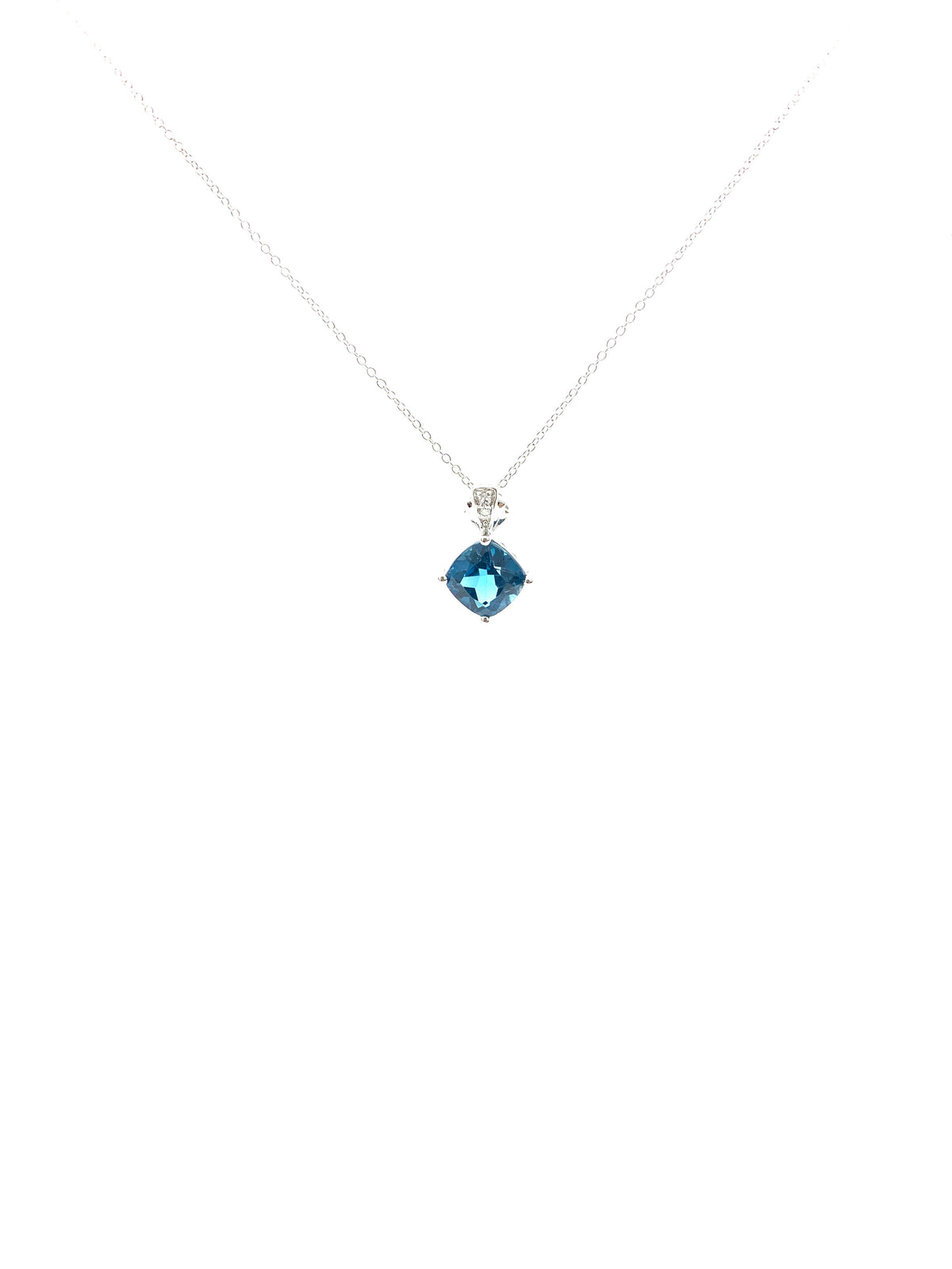 London Blue Topaz and Diamond Pendant