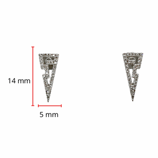 Aretes de diamantes de 0,15 quilates en oro blanco de 14 quilates