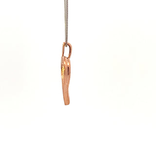 Colgante en forma de corazón con diamantes de 0,008 quilates en oro blanco y rosa de 10 quilates, 18"